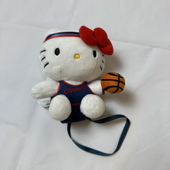 Hello Kitty x LA Clippers Shoulder PLUSH DOLL -RARE NBA Los Angeles Sanrio - Picture 1 of 7